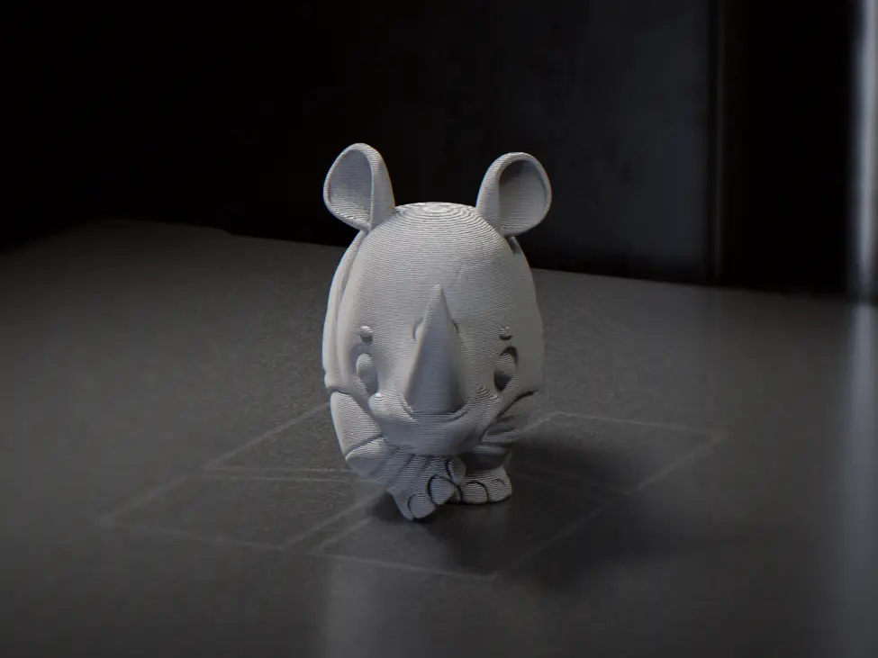Cute Baby Rhino Figurine Animal 3D Printable