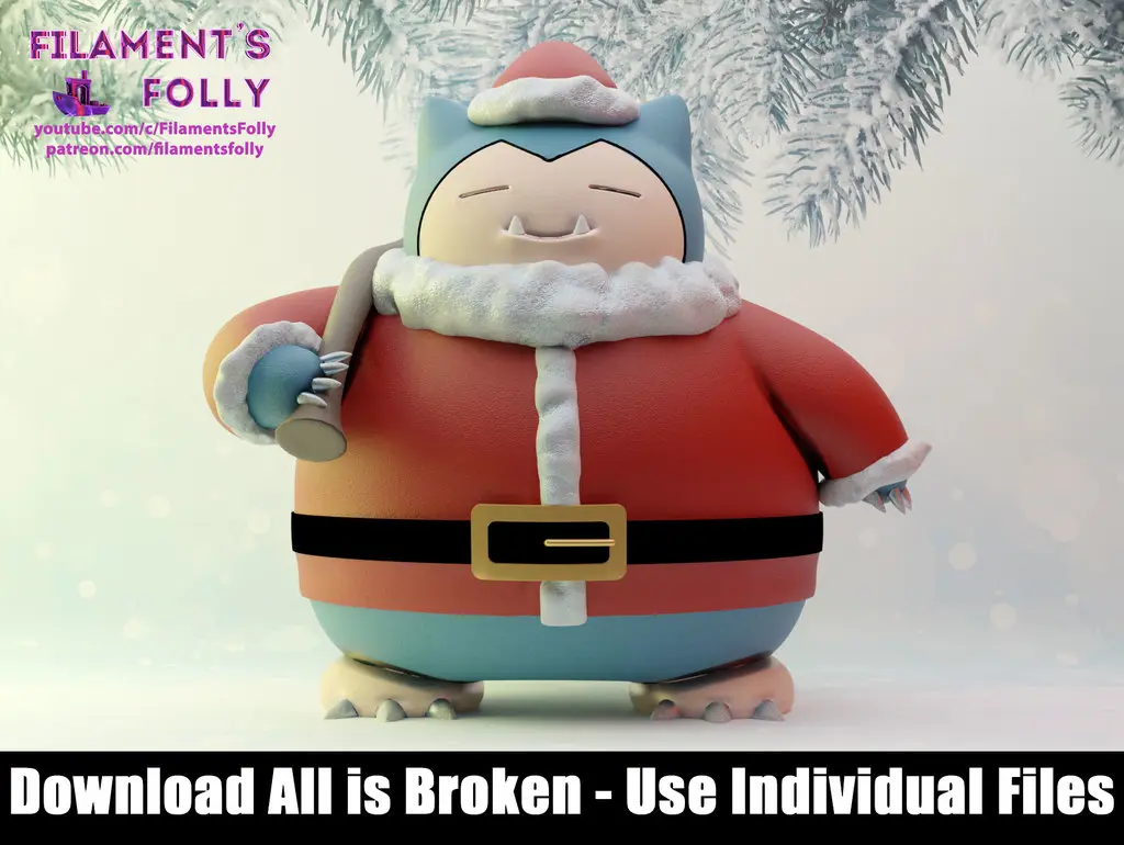 Santa Snorlax Christmas Ornament