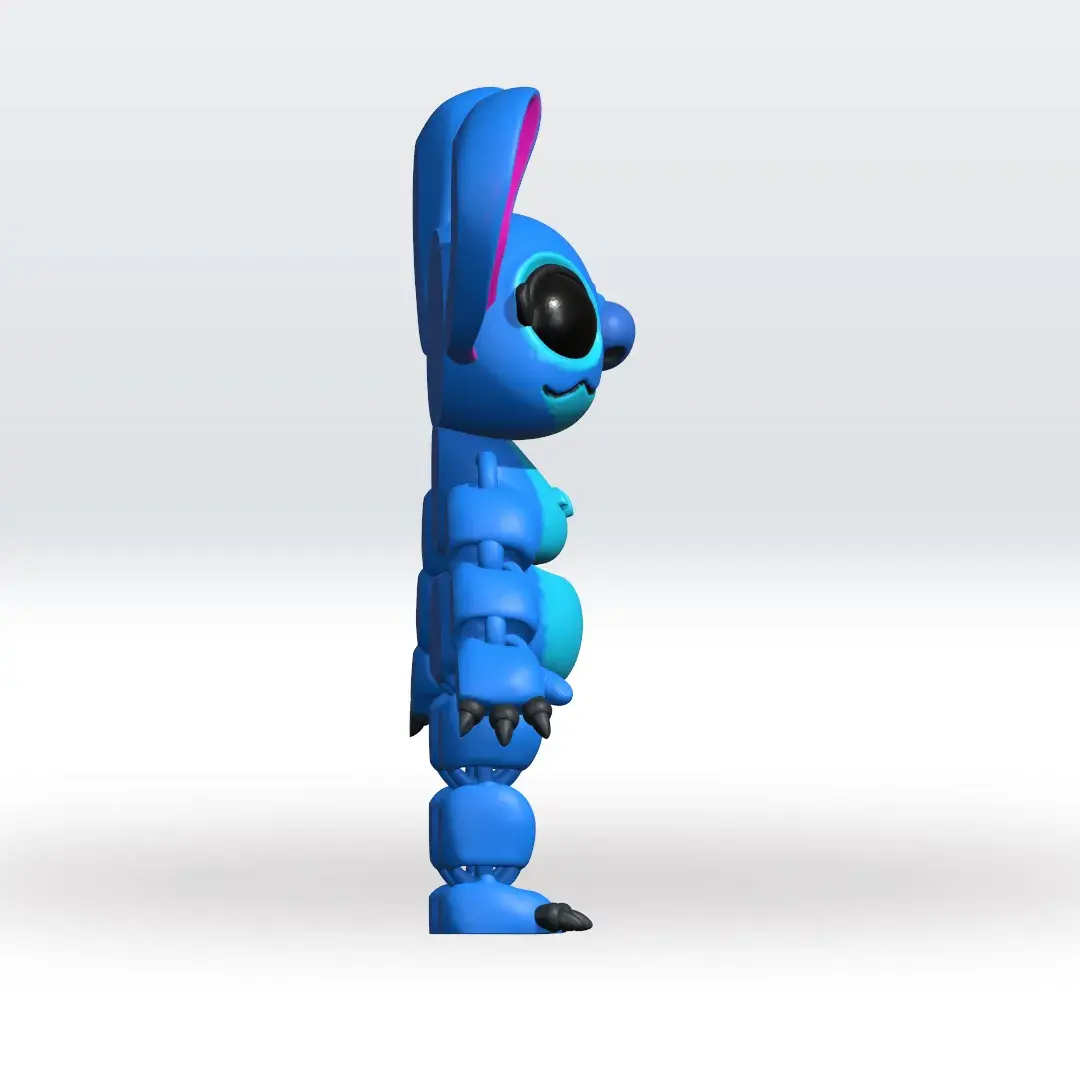 Flexi Stitch Multicolor 3D Model STL file Fanart Character