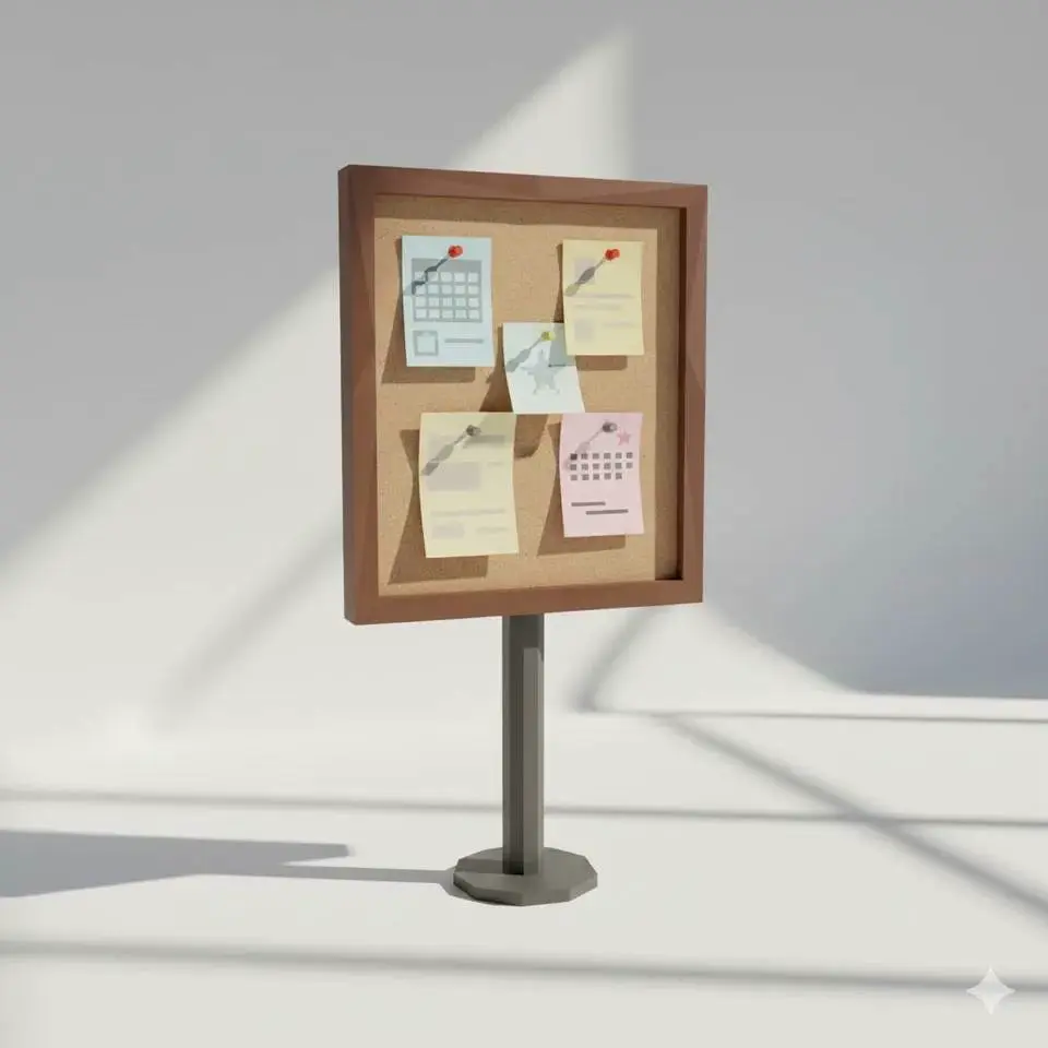 Low Poly Notice Board