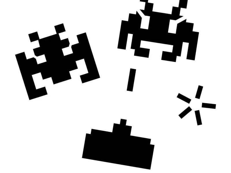 Space Invaders stencil