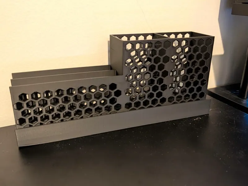 Slim Desk Organizer - Hex Pattern