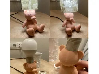 Cute teddy bear lithophane lamp base