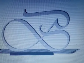 Letra B fuente Vivaldi en Mayúscula.