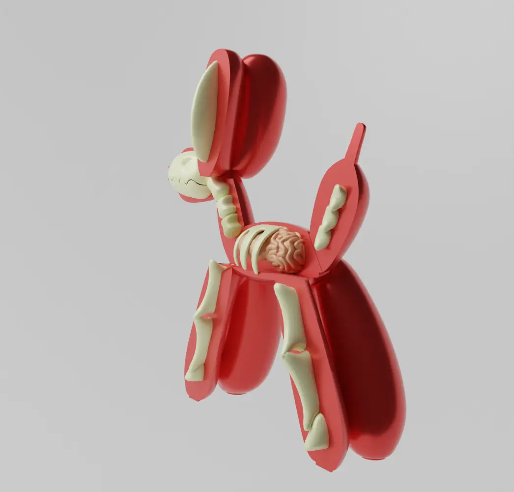Balloon Dog Flayed Open Dissected Art Toy Fan Art