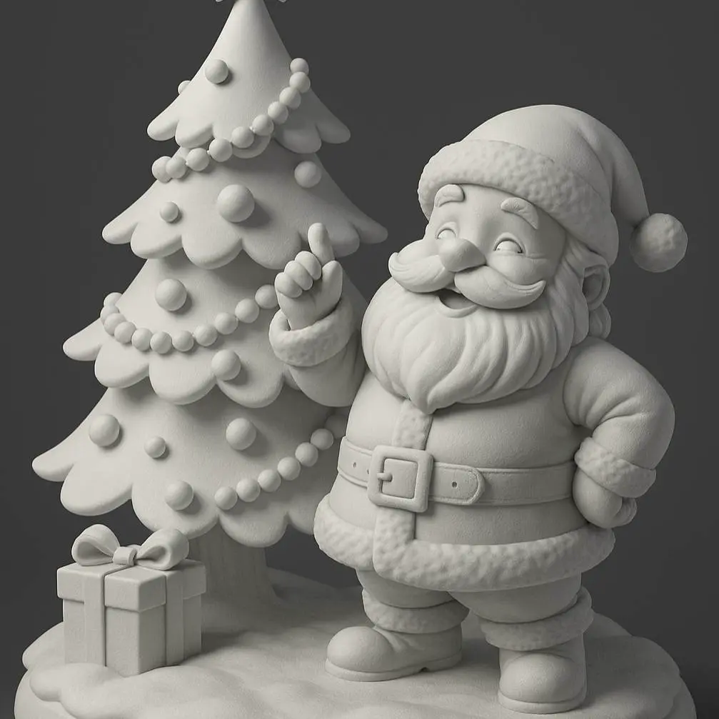 Santa with Christmas Tree