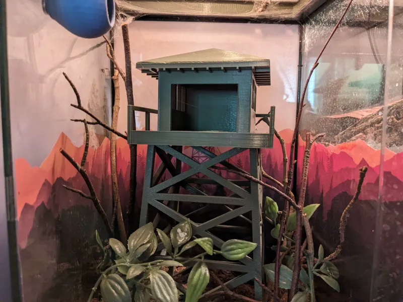 Firewatch tower decoration for terrarium
