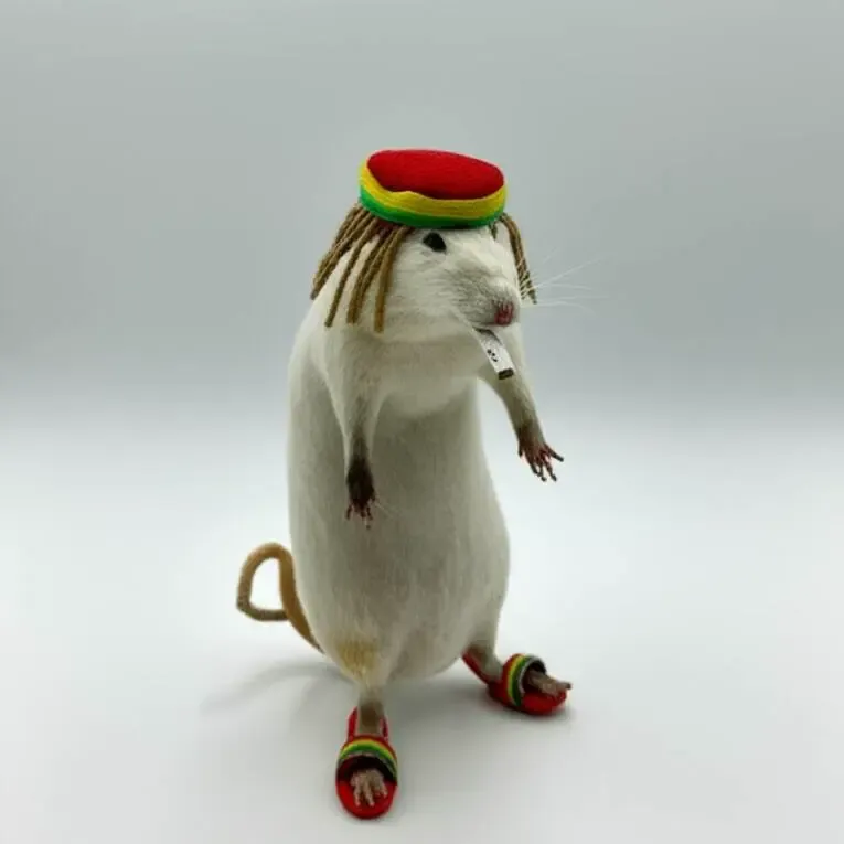 Rasta Rat Sculpture