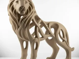 Leão - Coleção animais e curvas - arte abstrata - decoração