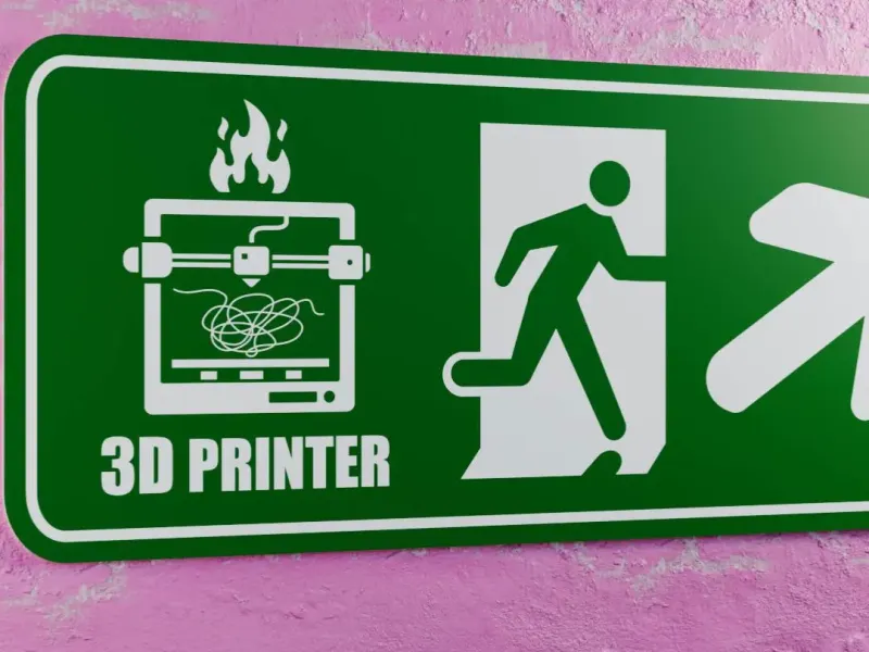 3D-Drucker-Notausgangsschild - Pfeil rechts nach oben-rechts