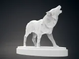 LOW POLY WOLF STATUE-1
