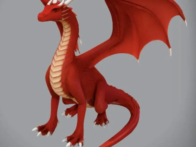 Red Dragon Legendary Fire Dragon Figurine Fantasy Beast