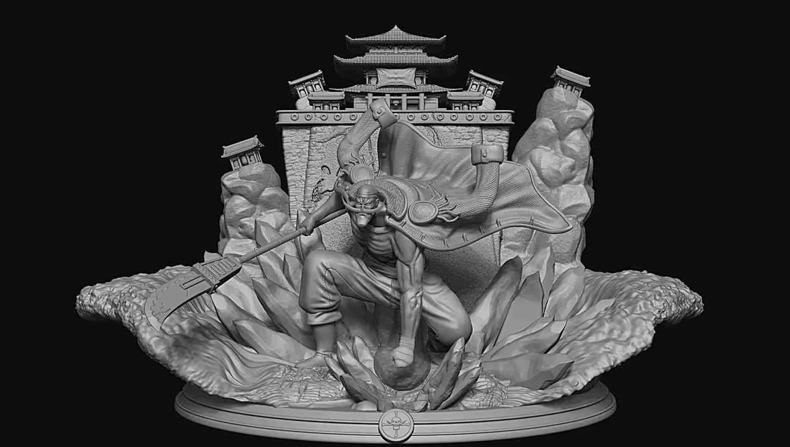 ONEPIECE EDWARD NEWGATE WHITEBEARD IN MARINEFORD 3Druckbar