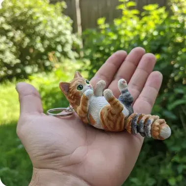Llavero de Gato Flexible / Flexible Cat Keychain