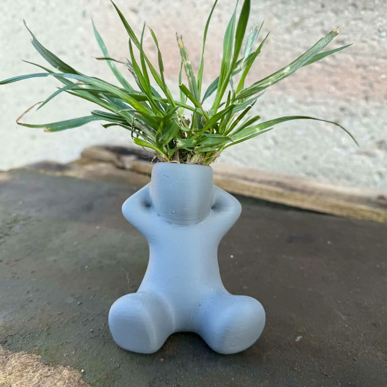 Stick figure as a flower pot
