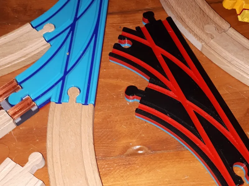 Wooden railway dualforks