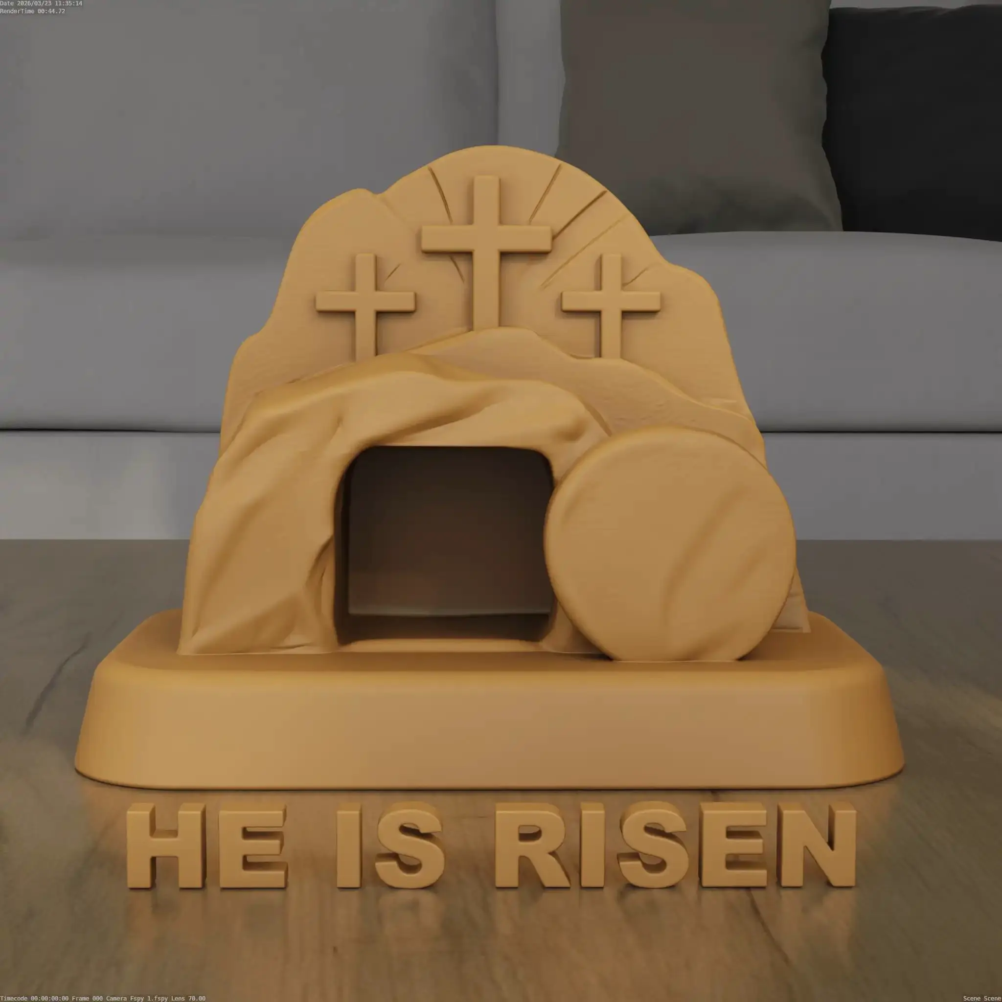 Easter Empty Tomb 3D STL Model He is Risen