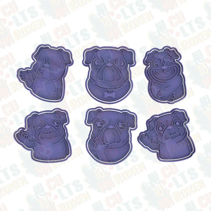 Mops cookie cutter set of 6