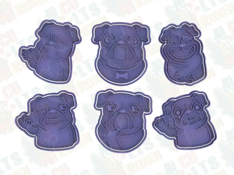 Mops cookie cutter set of 6