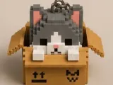 Pixel Cat in Box Keychain-8