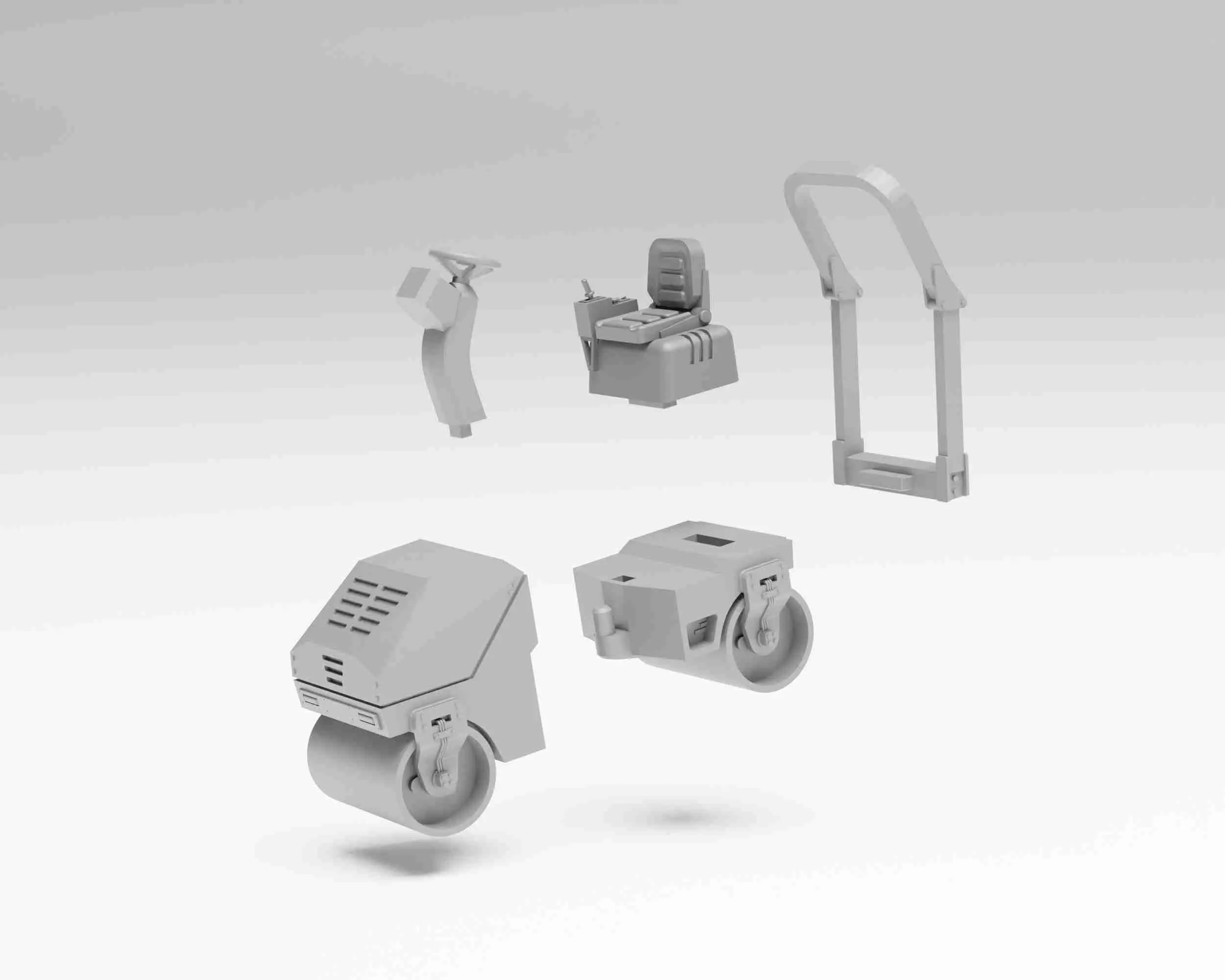 Road Works Pack- Asphaltwalzen-Bausatz und Zubehör Spur H0