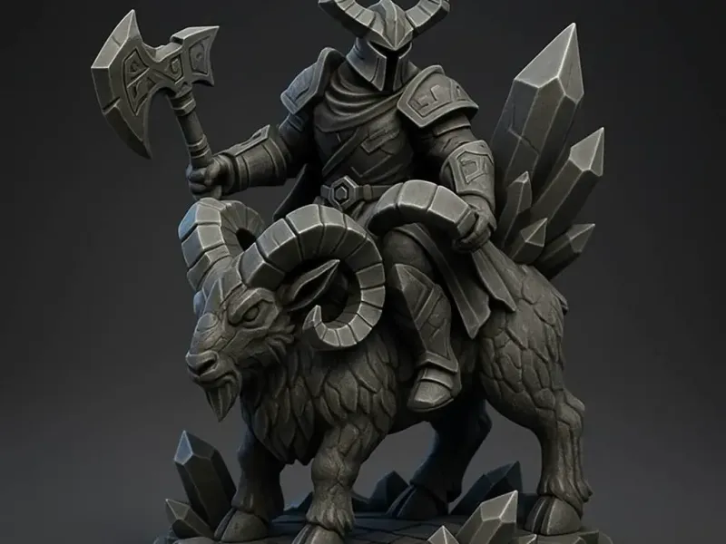 Obsidian Warlord – 3D Printable Rider of the Ram