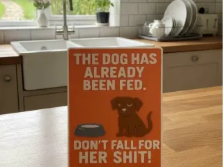 Dog has already been fed...
