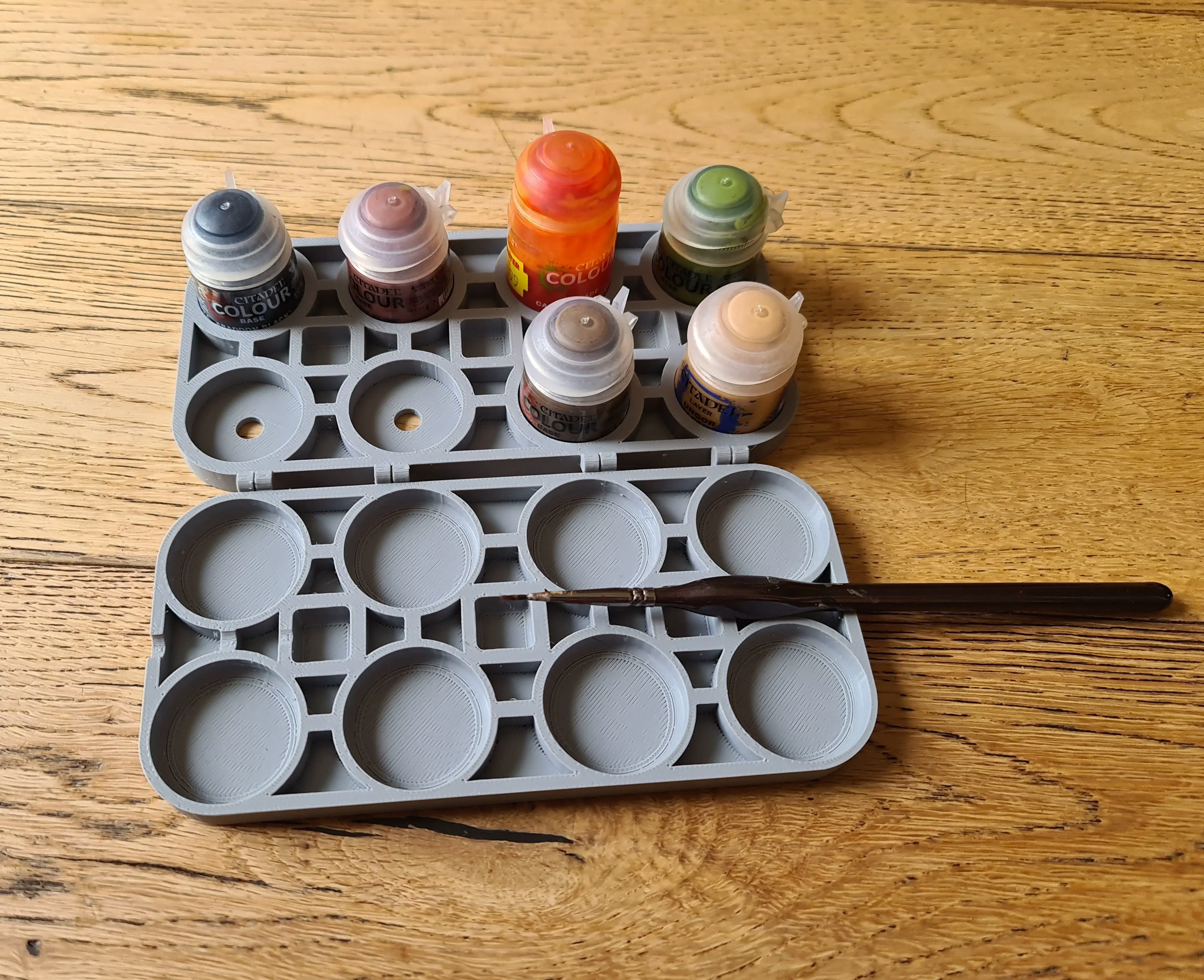 Print in Place Folding Citadel Paint Pot Holder and Mixer