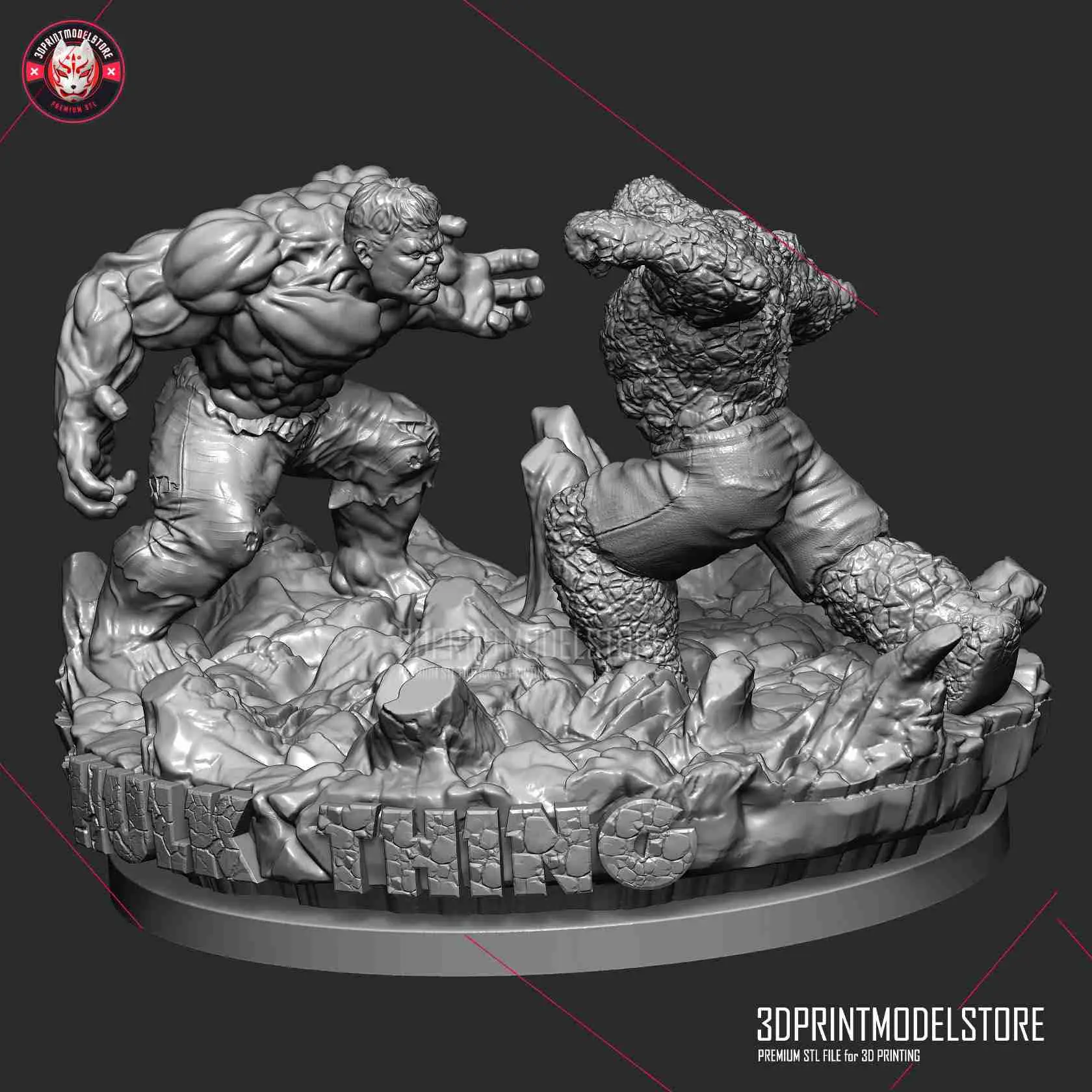 Hulk vs Thing Marvel Miniature Bust Diorama Sculpture Toy