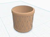 Desktop Writing Utensil Holder With Inset Pattern-4