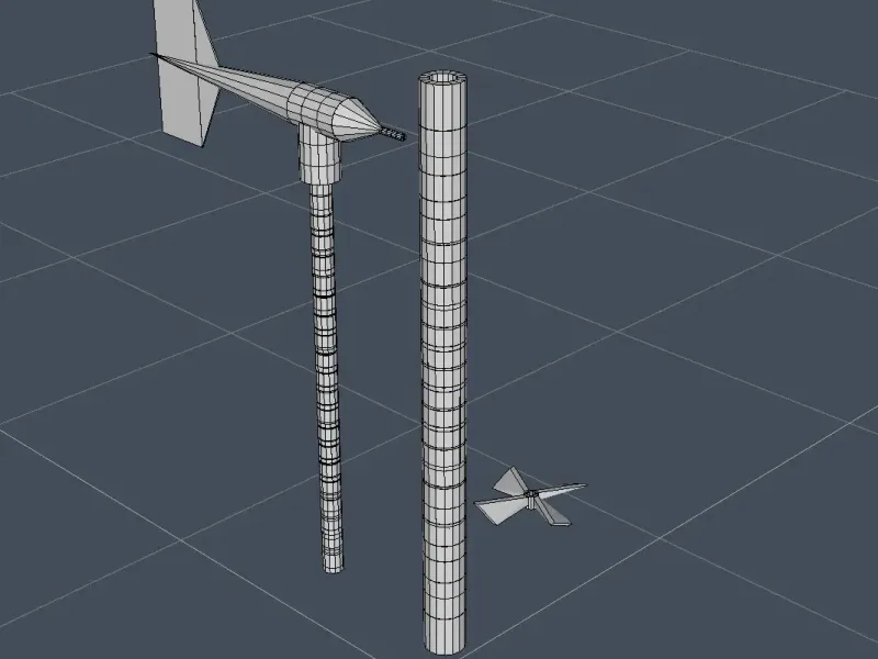 Miniature scale RM young anemometer (longer base)