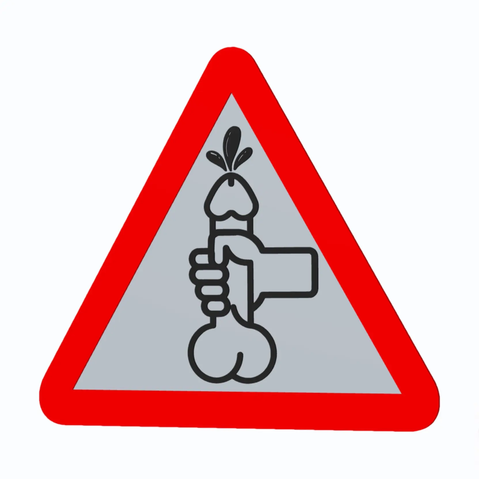 Handjob Happy End - Warning Traffic Sign - Wall Art