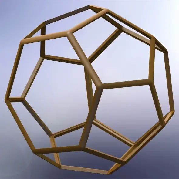 Wireframe Shape Truncated Hexagonal Trapezohedron