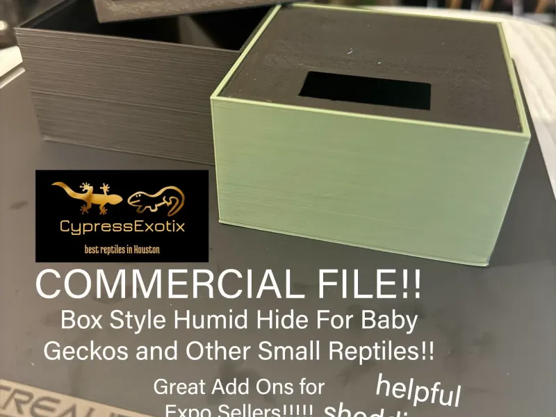 COMMERCIAL USE- Box Style Humid Hide Baby Geckos/Reptiles