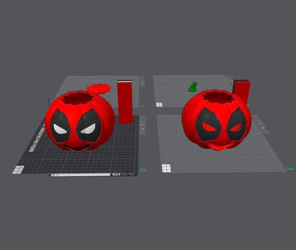 Halloween Pumpkin Deadpool - Seperated Parts & Multicolor