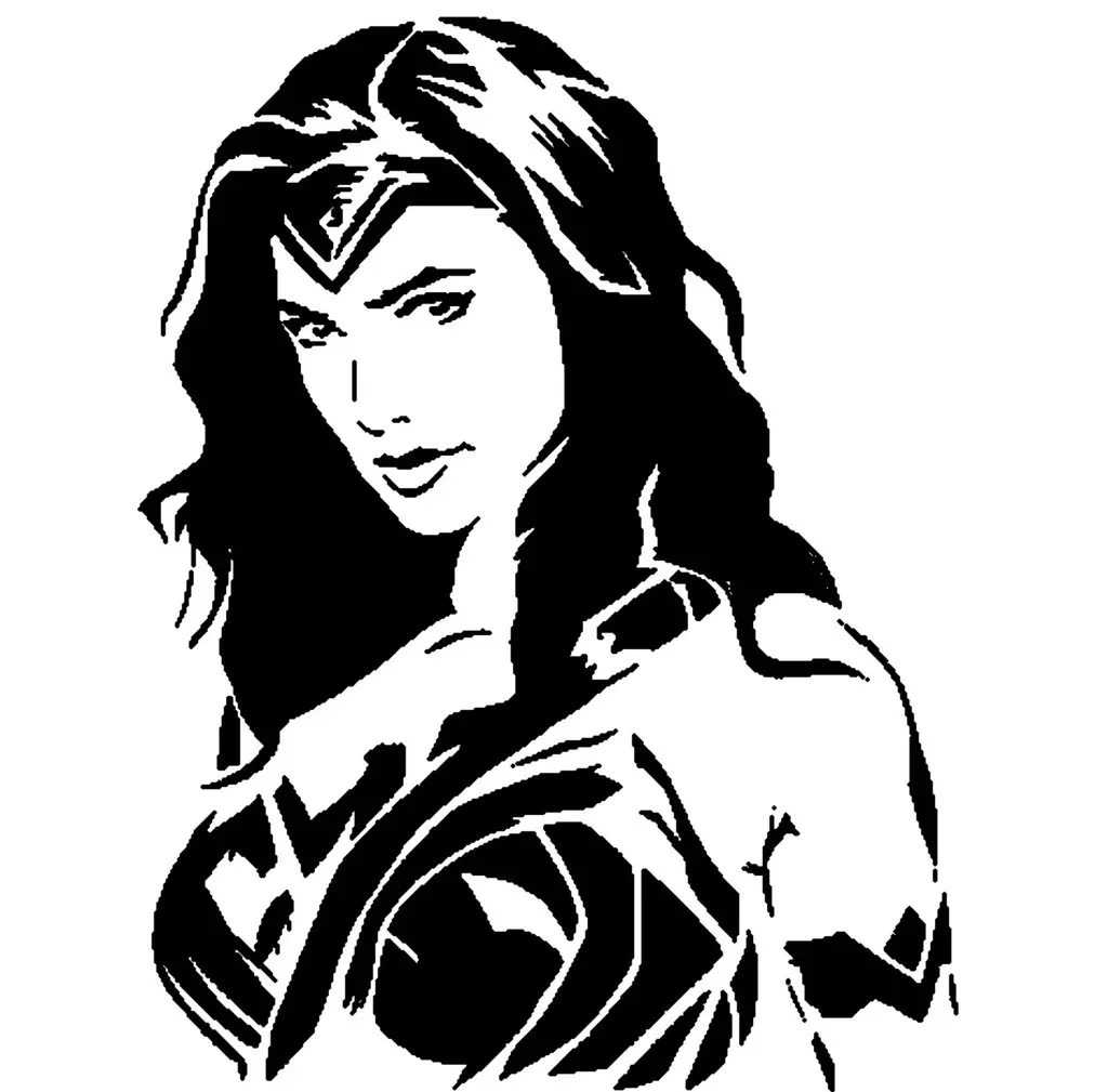 Wonder Woman stencil 2 | 3D models download | Creality Cloud, image size:1024x1009