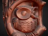 owl in tree planter decoration-1