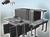 Large outpost in metal arranged containers with awnings and-0