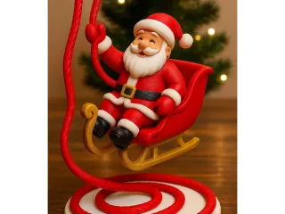 Santa’s Floating Sleigh – 3D Christmas Decoration
