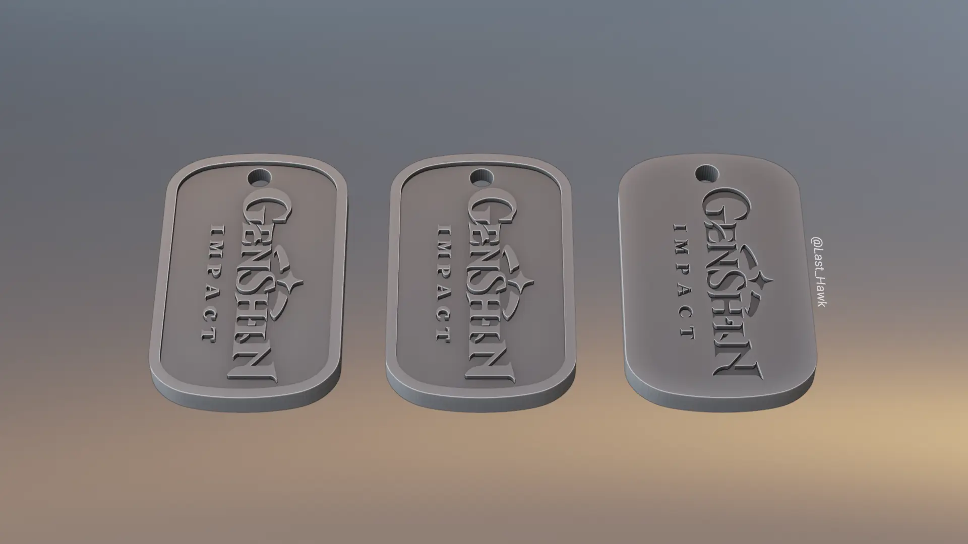 Genshin Impact dogtag keychain