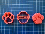 Cookie cutter dog paw with stamp and embosser-0