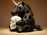 Gothic Halloween Unicorn - Spooky Cute Figurine & Decor-1