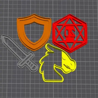 D&D Cookie Cutter Set – 3D Printable STL for Baking
