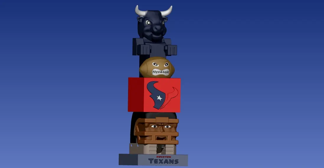 TIKI TOTEM - HOUSTON TEXANS HEYKELI - 3D BASKI - CNC - NFL