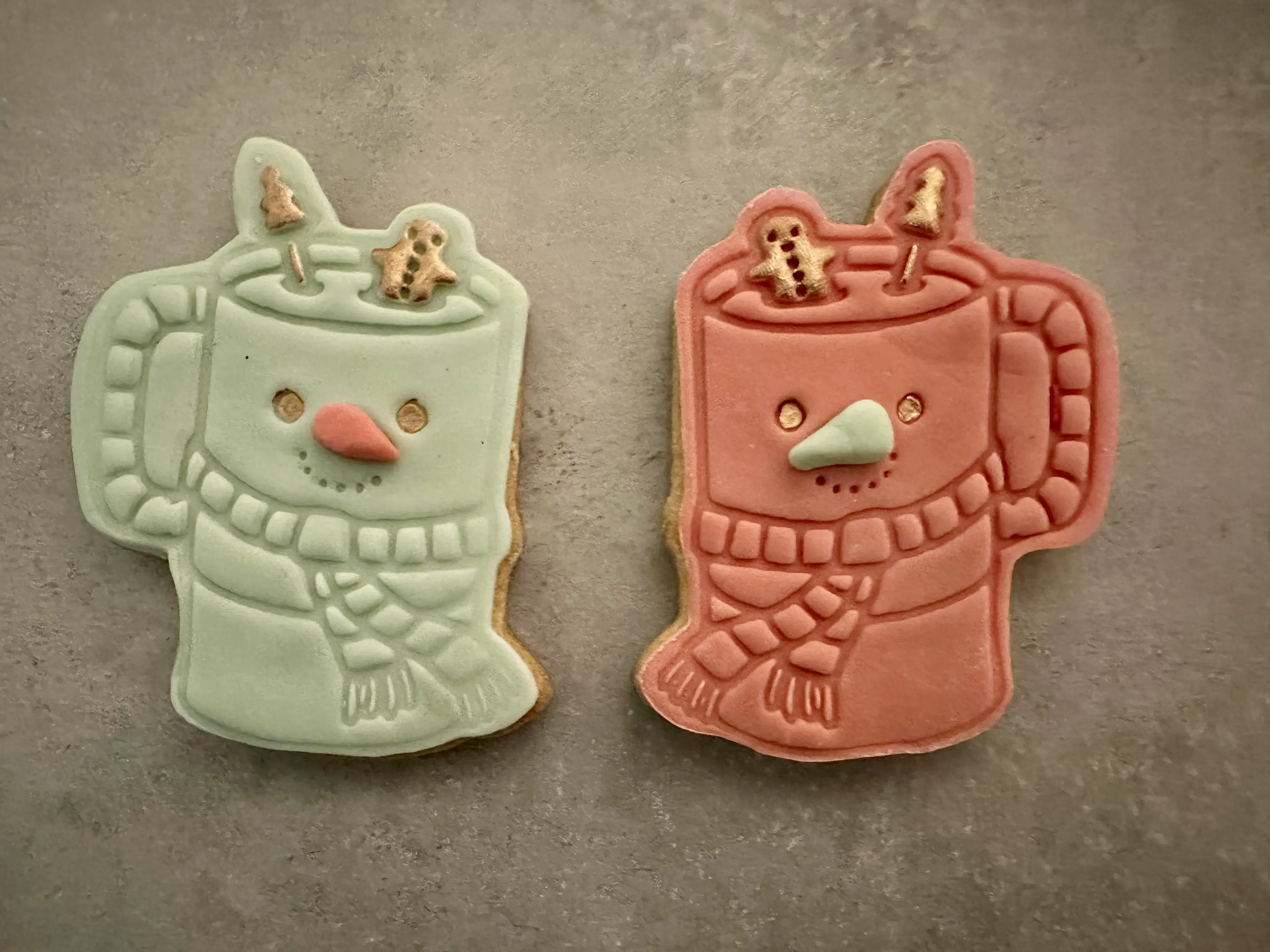 Snowman/Christmas cup cookie/sugar paste cutter