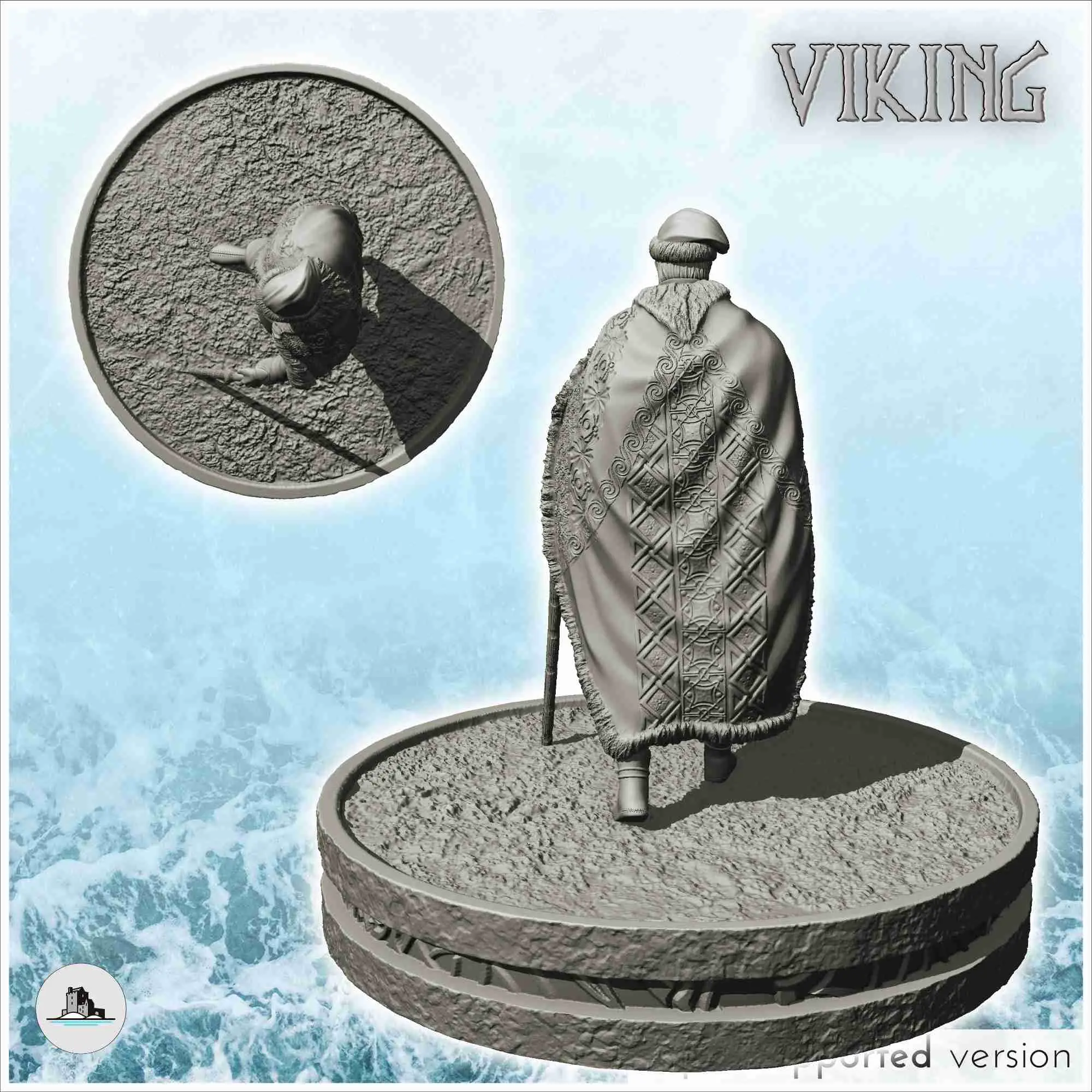 Aristocrata viking com manto de pele de fera e bengala (14) - cenário