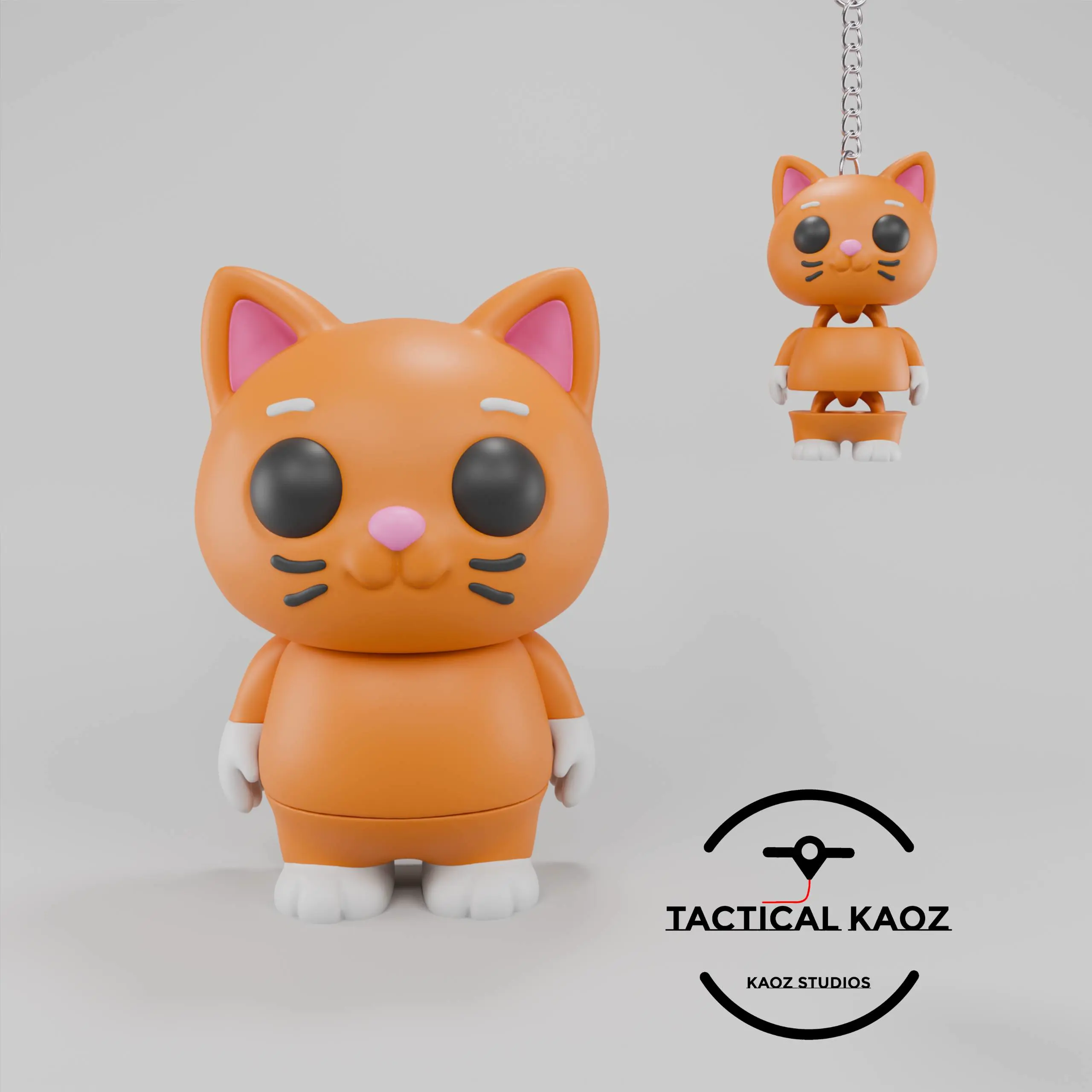 Flexy Cat Figurine + Keychain