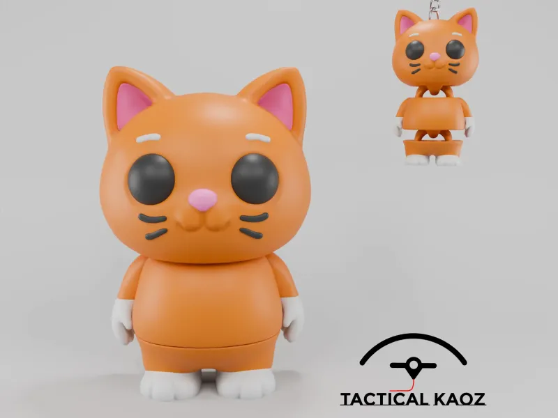 Flexy Cat Figurine + Keychain