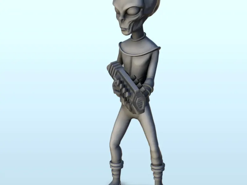 Statischer Alien-Soldat mit Weltraum-Sturmgewehr (23) (+ pre-su