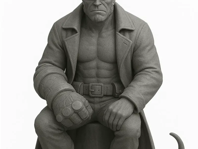 sitzender Hellboy